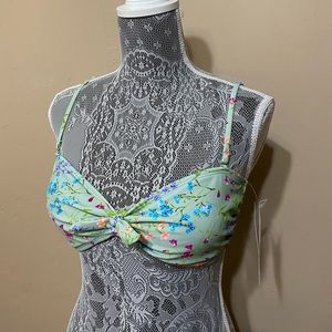 CALIFORNIA SUNSHINE FLORAL KNOT SWIMSUIT TOP